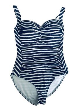 Nip Tuck Navy  and White Striped Swimsuit -6